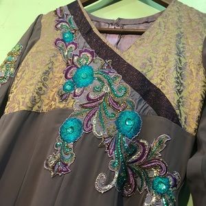 Beautiful mauve grayish purple Anarkali gown